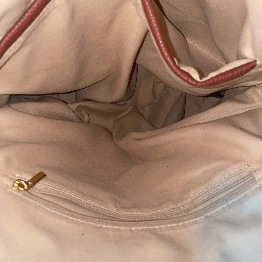 Faux Leather Structured Dome-Top Backpack Cognac Brown Minimalist Style